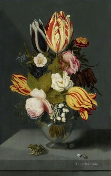 アンブロシウス・ボスチャート Painting - 花とカエル アンブロシウス・ボシャールト